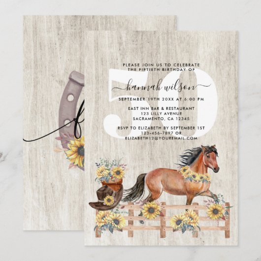 Land Rustic 50e verjaardag Kaart (Voorkant / Achterkant)