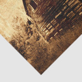Land Rustic Barn Brown Sepia Texture Tissuepapier (Detail)