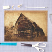 Land Rustic Barn Brown Sepia Texture Tissuepapier (Craft)