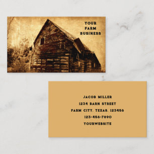 Land Rustic Barn Brown Sepia Texture Visitekaartje