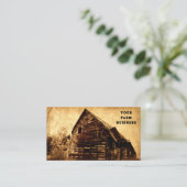 Land Rustic Barn Brown Sepia Texture Visitekaartje (Staand voorkant)