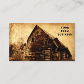 Land Rustic Barn Brown Sepia Texture Visitekaartje (Voorkant)