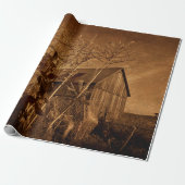 Land Rustic Barn bruin Boerderij Textuur Cadeaupapier (Uitgerold)