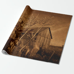 Land Rustic Barn  bruin Boerderij Textuur Cadeaupapier