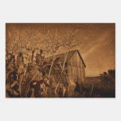 Land Rustic Barn  bruin Boerderij Textuur Inpakpapier Vel (Voorkant 2)