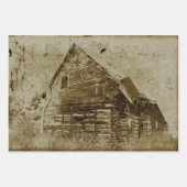 Land Rustic Barn  Sepia Texture Inpakpapier Vel (Voorkant 3)