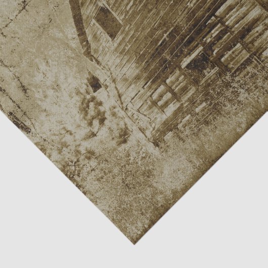 Land Rustic Barn  Sepia Texture Tissuepapier (Detail)