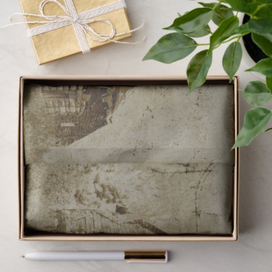 Land Rustic Barn  Sepia Texture Tissuepapier (Geschenk)