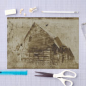 Land Rustic Barn  Sepia Texture Tissuepapier (Craft)