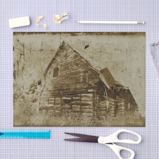 Land Rustic Barn  Sepia Texture Tissuepapier (Craft)