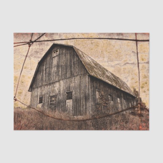  land Rustic Beige Sky Barn Textuur Tissuepapier (Voorkant)