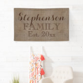 Land Rustic Burlap Naam Spandoek (Insitu)