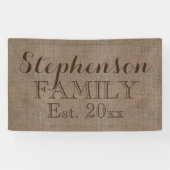  Land Rustic Burlap Naam Spandoek (Horizontaal)