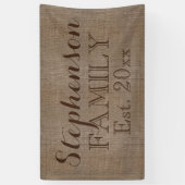 Land Rustic Burlap Naam Spandoek (Verticaal)