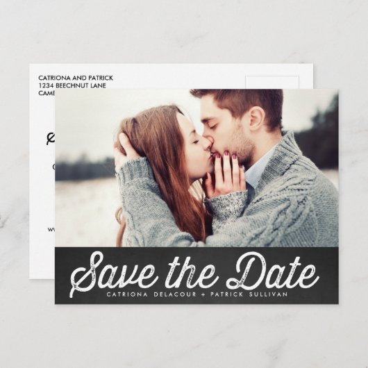 LAND RUSTIC CHALKBOARD BEWAREN DE DATUM BRIEFKAART (Voorkant / Achterkant)