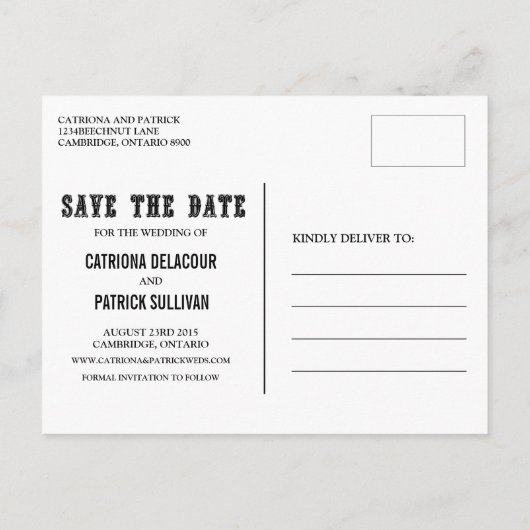 LAND RUSTIC CHALKBOARD BEWAREN DE DATUM BRIEFKAART (Achterkant)