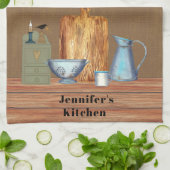 Land Rustic Farmhouse Kitchen - Aangepast Theedoek (Gevouwen)