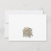 Land Rustic Floral Monogram Wreath Wedding RSVP Kaartje (Achterkant)
