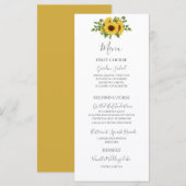 Land Rustic Gold Floral Sunflower Wedding Menu (Voorkant / Achterkant)