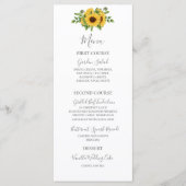 Land Rustic Gold Floral Sunflower Wedding Menu (Voorkant)