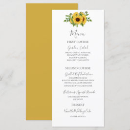 Land Rustic Gold Floral Sunflower Wedding Menu