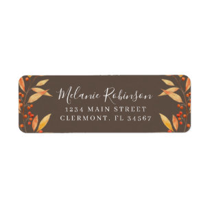 Land Rustic laat najaar label terugzendadres
