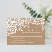 Land Rustic Lace Wedding RSVP Kaartje (Staand voorkant)