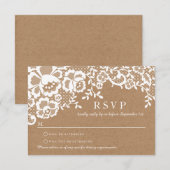 Land Rustic Lace Wedding RSVP Kaartje (Voorkant / Achterkant)
