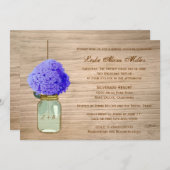 Land Rustic Mason Jar Cornflower Blue Hydrangea Kaart (Voorkant / Achterkant)
