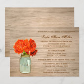 Land Rustic Mason Jar Flowers Vrijgezellenfeest Kaart (Voorkant / Achterkant)
