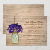 Land Rustic Mason Jar Gerbera Daisies Kaart (Voorkant / Achterkant)