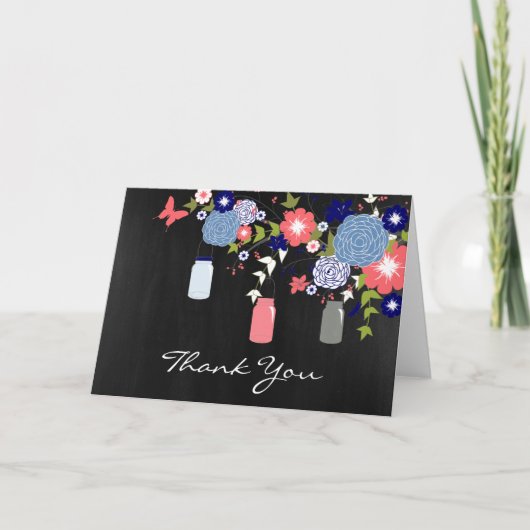 Land Rustic Mason Jar Hartelijk dank Bedankkaart (Voorkant)