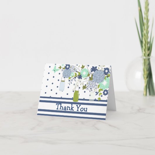 Land Rustic Mason Jar Hartelijk dank Bedankkaart (Voorkant)