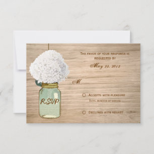 Land Rustic Mason Jar Hydrangea RSVP