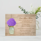 Land Rustic Mason Jar Hydrangea Vrijgezellenfeest Kaart (Staand voorkant)