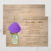 Land Rustic Mason Jar Hydrangea Vrijgezellenfeest Kaart (Voorkant / Achterkant)