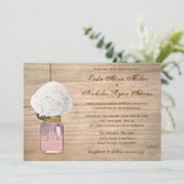 Land Rustic Mason Jar Hydrangea Wedding Kaart (Staand voorkant)