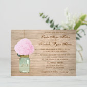 Land Rustic Mason Jar Hydrangea Wedding Kaart (Staand voorkant)