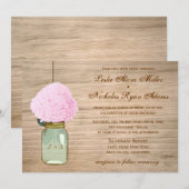 Land Rustic Mason Jar Hydrangea Wedding Kaart (Voorkant / Achterkant)
