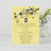 Land Rustic Mason Jar Navy Blue and Yellow Gold Kaart (Staand voorkant)