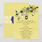 Land Rustic Mason Jar Navy Blue and Yellow Gold Kaart (Voorkant / Achterkant)