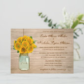 Land Rustic Mason Jar Sunflower Weddenschap Kaart (Staand voorkant)