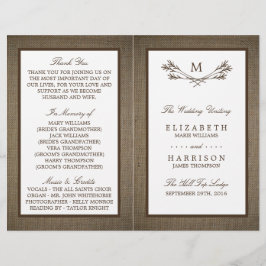 Land Rustic Monogram Branch & Burlap Wedding