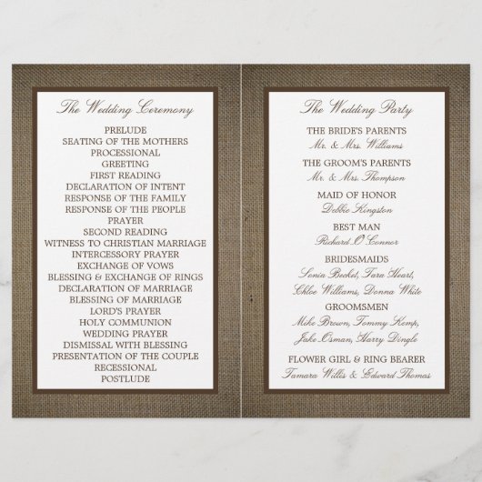 Land Rustic Monogram Branch & Burlap Wedding (Achterkant)