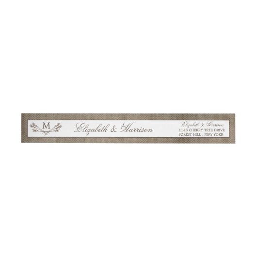 Land Rustic Monogram Branch & Burlap Wedding (Individueel)