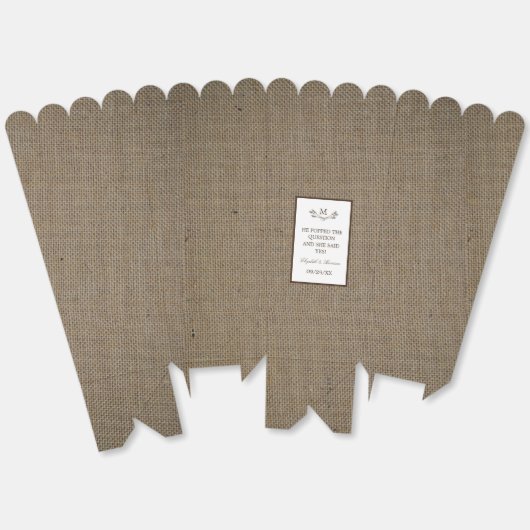 Land Rustic Monogram Branch & Burlap Wedding Bedankdoosjes (Ongevouwen)