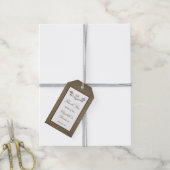 Land Rustic Monogram Branch & Burlap Wedding Cadeaulabel (Met Touw)