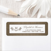 Land Rustic Monogram Branch & Burlap Wedding Etiket (Insitu)