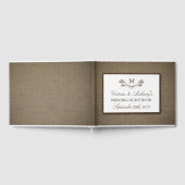 Land Rustic Monogram Branch & Burlap Wedding Gastenboek (Volledig)