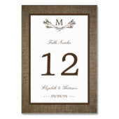 Land Rustic Monogram Branch & Burlap Wedding Kaart (Voorkant)